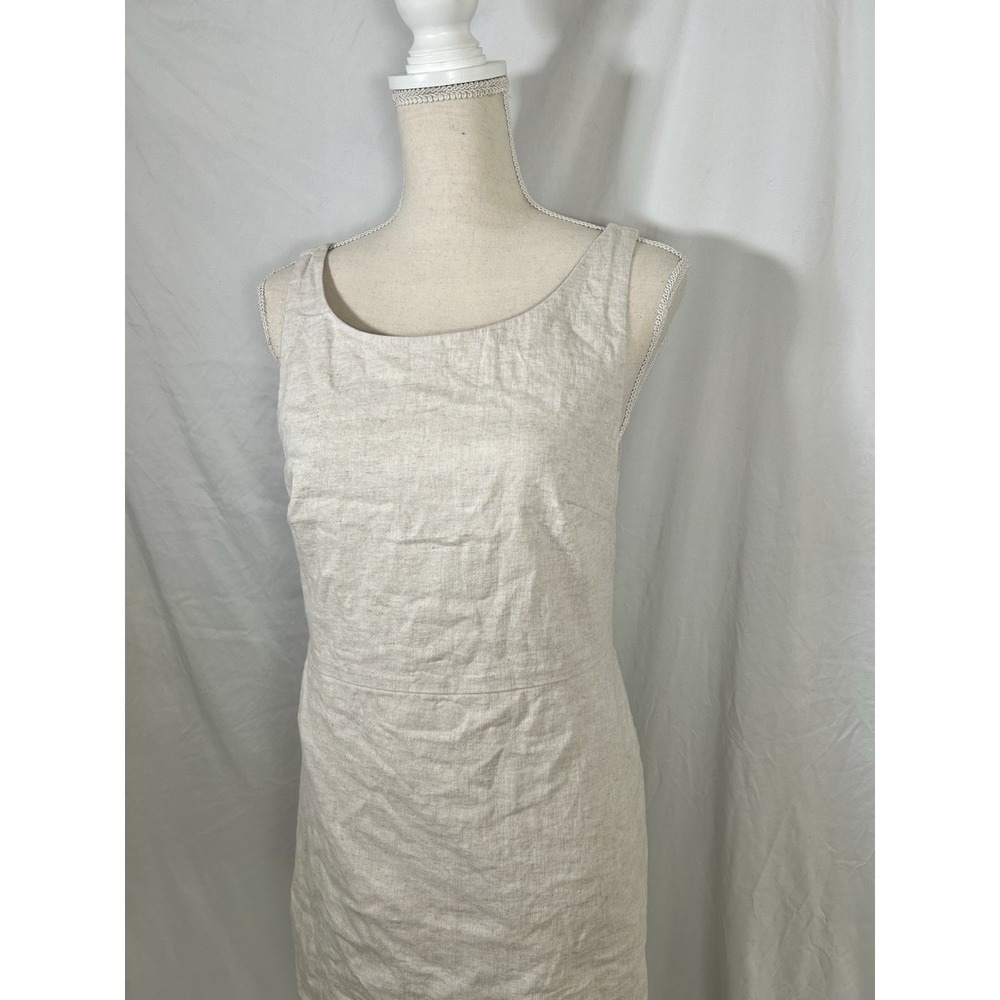 Banana Republic Linen Blend Sheath Dress Flax Size 6 - Picture 3 of 7